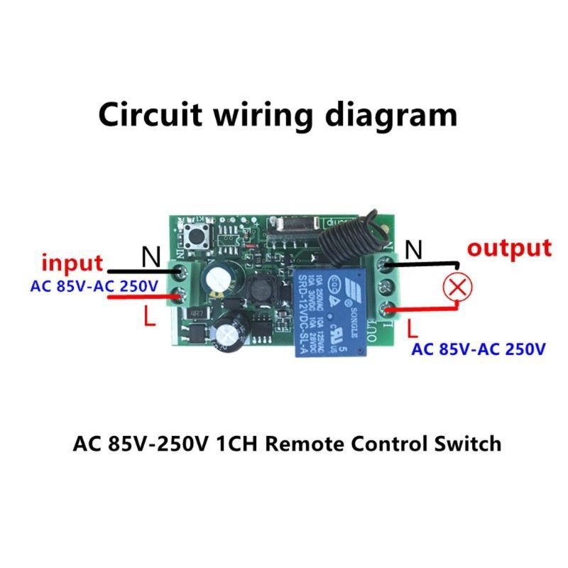 Điều Khiển Từ Xa Học Lệnh AC 220V 10A 433MHZ