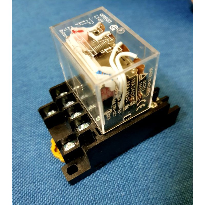 Rơle , relay trung gian Omron 14 chân to 10A 12V 24V 110V 220V LY4N kèm đế