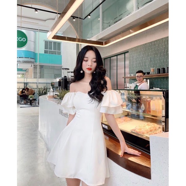 ĐẦM DỰ TIỆC TRỄ VAI BÈO TẦNG SIÊU XINH