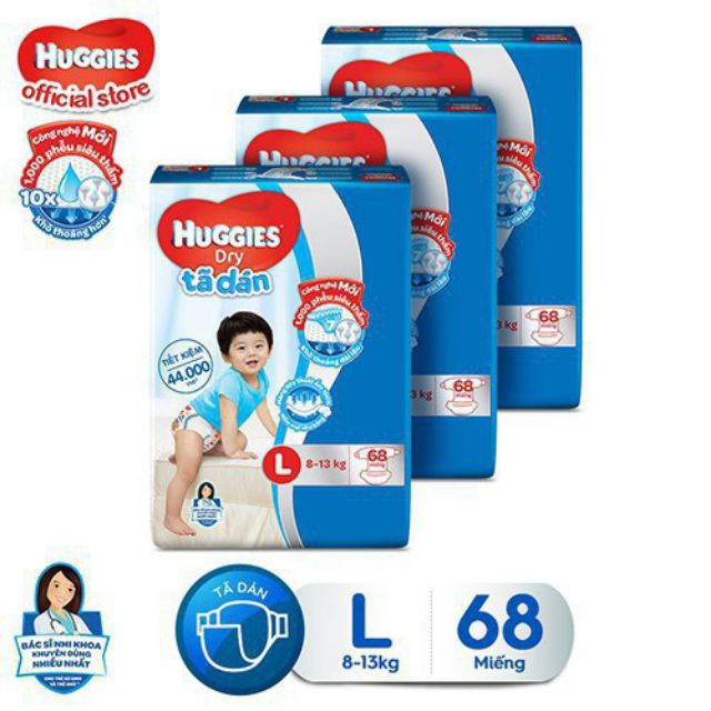 TÃ DÁN CỰC ĐẠI HUGGIES M74/ L68 /XL62 /XXL56  {mẫu mới }