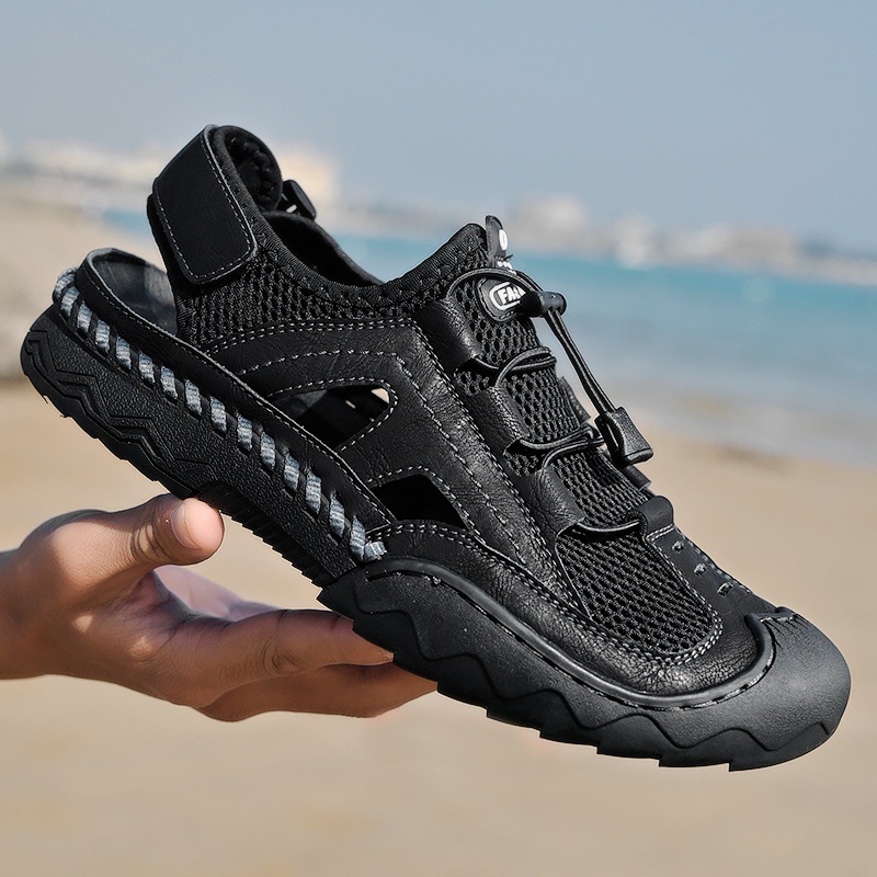 Xăng đan Thể Thao Bằng Da Chống Trượt Cho Nam Size 38-46 2022