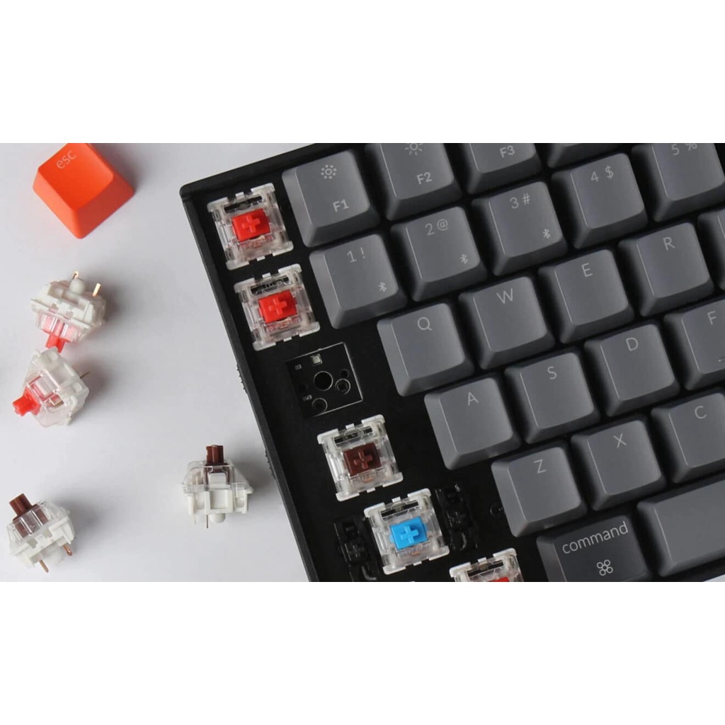 Bàn Phím Cơ Không Dây Keychron K4V2 Bản Nhôm Led RGB Có Hotswap, Switches Gateron, Keycap ABS, Bluetooth 5.1