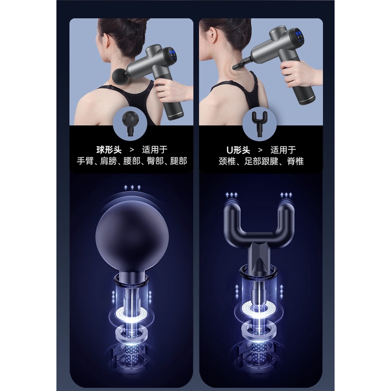 Máy massa cầm tay booster KONKA A8 sử dụng 8 đầu massa màn hình Led LCD 99 tốc độ rung tùy chỉnh massa toàn thân