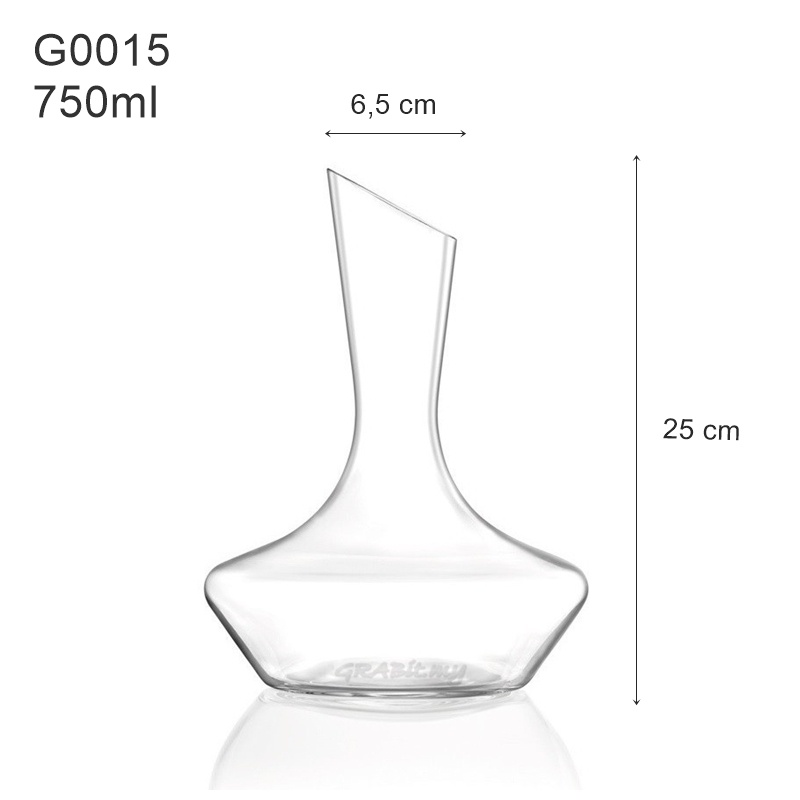 Bình Đựng Rượu Vang Miệng Vát Pha Lê Cao Cấp Lucaris Decanter 750ml Nhập Khẩu Chính Hãng Không Chì G0015