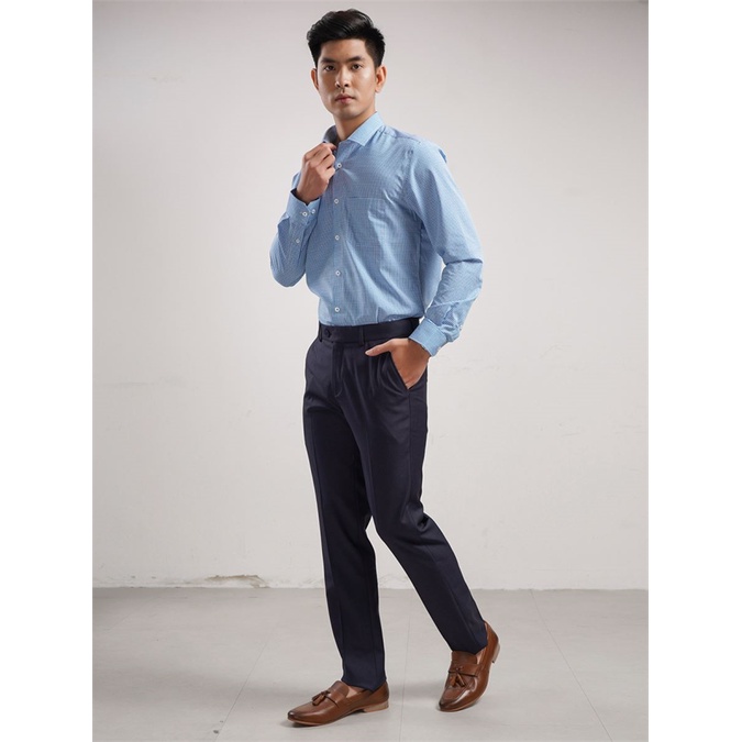 Quần âu công sở nam ARISTINO màu xám đậm chống nhăn nếp ly vĩnh viễn ATR00608-regular