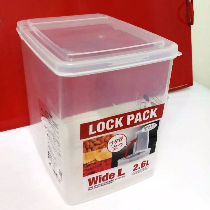 Hộp nhựa đựng thực phẩm trong suốt nắp mở đứng 2,6 lít 16,8x13cm cao 16,3cm, sx tại Nhật. H373