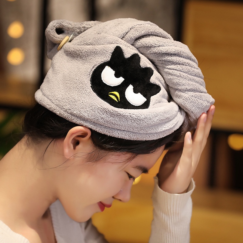 SANRIO Mũ Trùm Đầu Sấy Khô Tóc Dày Dặn In Họa Tiết Hoạt Hình Melody XO Kuromi Hello Kitty Dễ Thương Cho Nữ