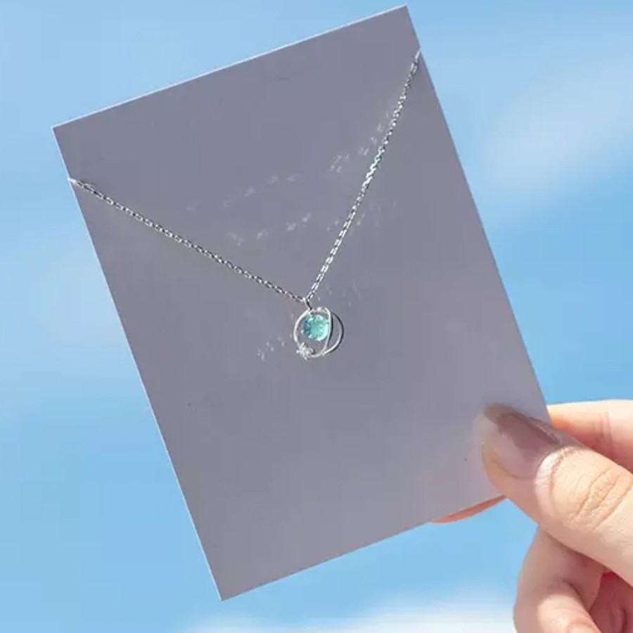 [Mã FAJGT8 giảm 15% đơn 99K] Vòng Cổ Nữ 💝 Vòng Cổ Hành Tinh Aurora Pha Lê Xanh Ngọc Bạc S925 DB2365-ROXI | BigBuy360 - bigbuy360.vn