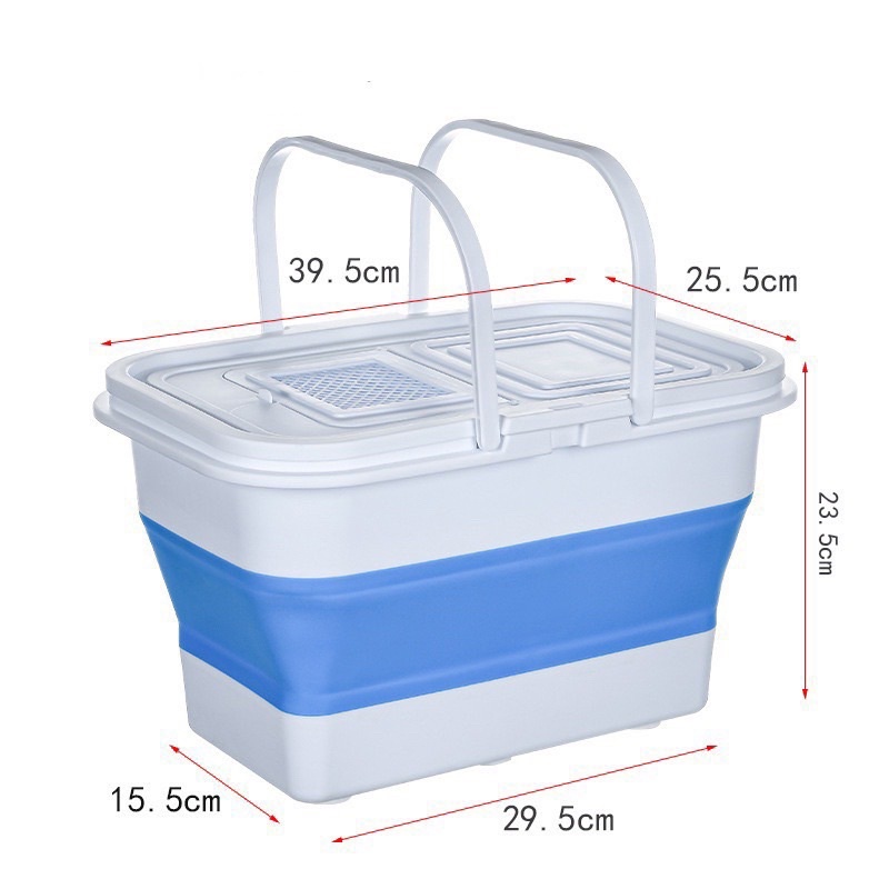 Thùng đựng cá PE có nắp đậy, gấp gọn tiện lợi_39x25.5x23.5cm