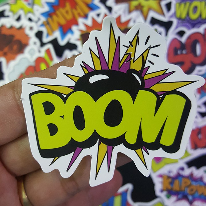 Sticker dán cao cấp chủ đề BOOM - Dùng dán Xe, dán mũ bảo hiểm, dán Laptop...