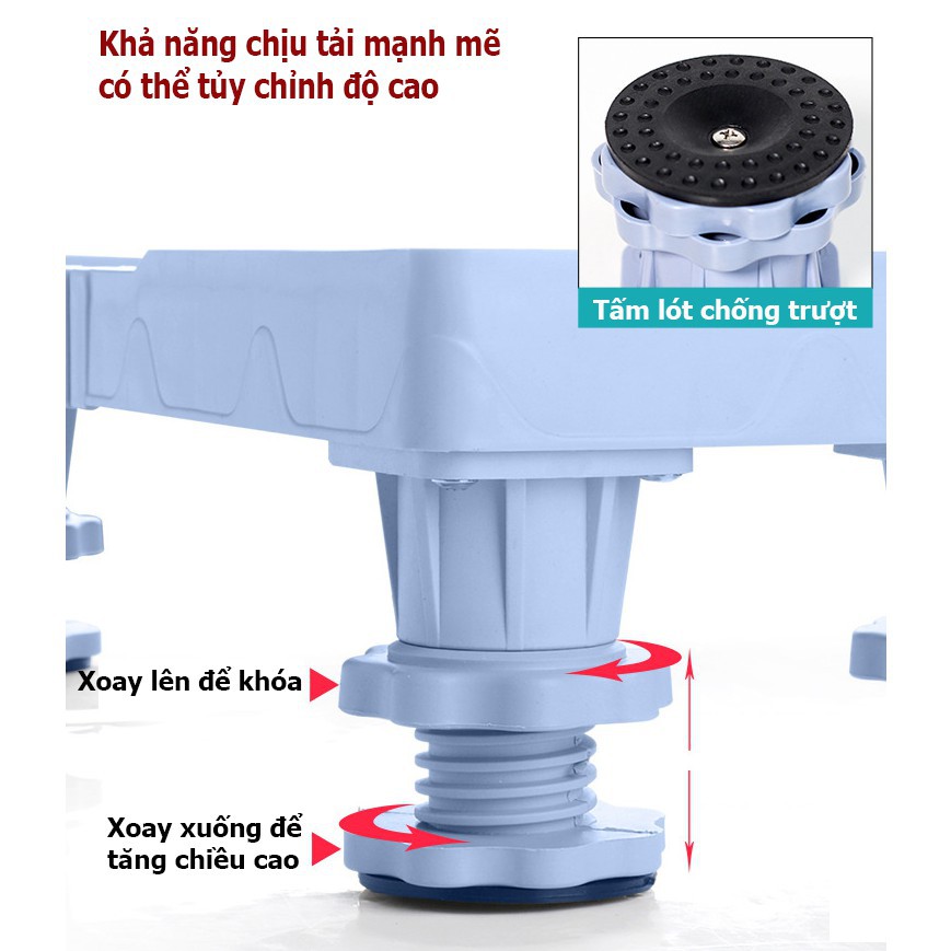 Chân đế tủ lạnh 1 cánh,2 cánh, 4 cánh, máy giặt, máy sấy kích thước lớn tải trọng 800kg