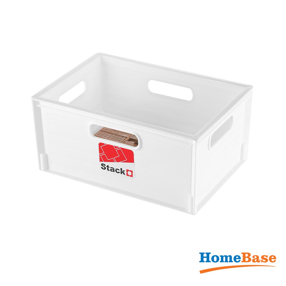 HomeBase STACKO Rổ nhựa để đồ có thể xếp chồng lên nhau Thái Lan W28xD19.5xH13.3cm Trắng