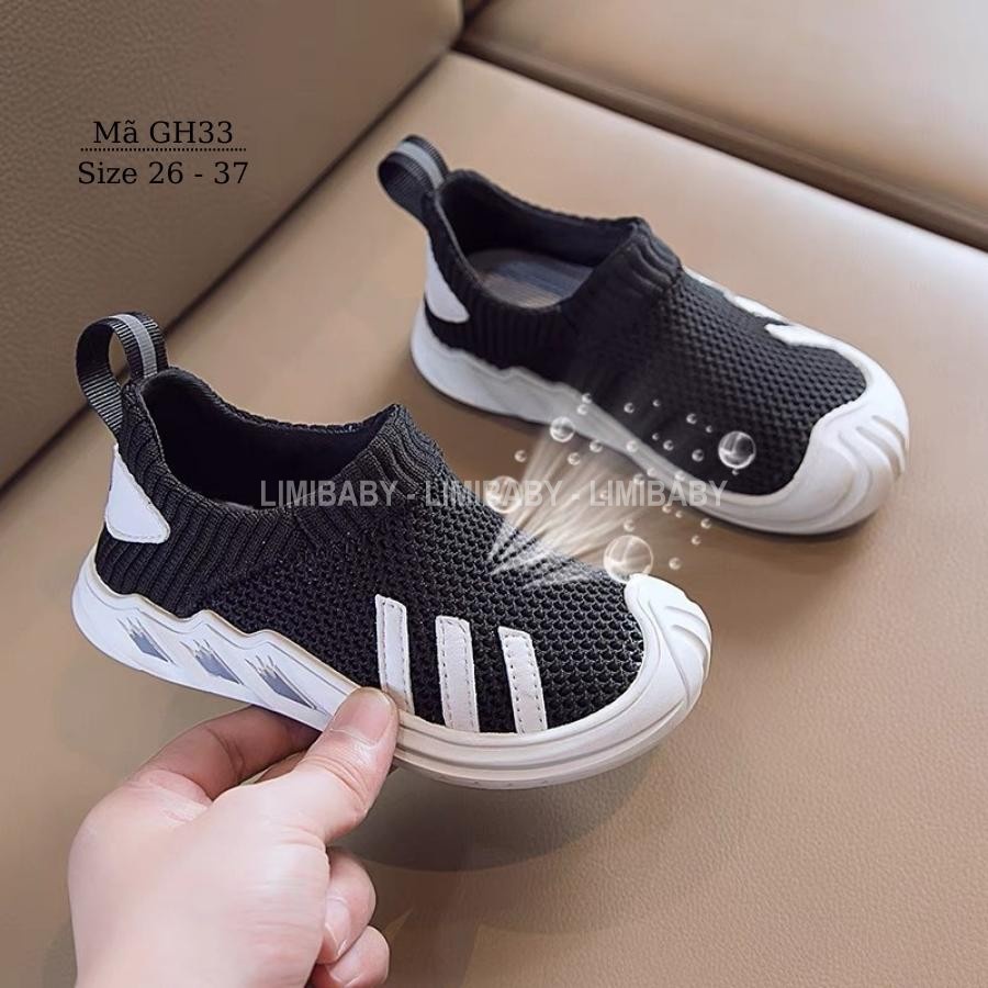 Giày lưới cho bé trai lười thoáng mát LIMIBABY chất liệu êm nhẹ dáng thể thao trẻ em đi học đi biển 3 - 12 tuổi GH33