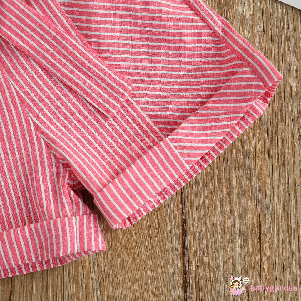 Bộ Áo Và Quần Kẻ Sọc Cho Bé Gái Từ 2-7 Tuổi