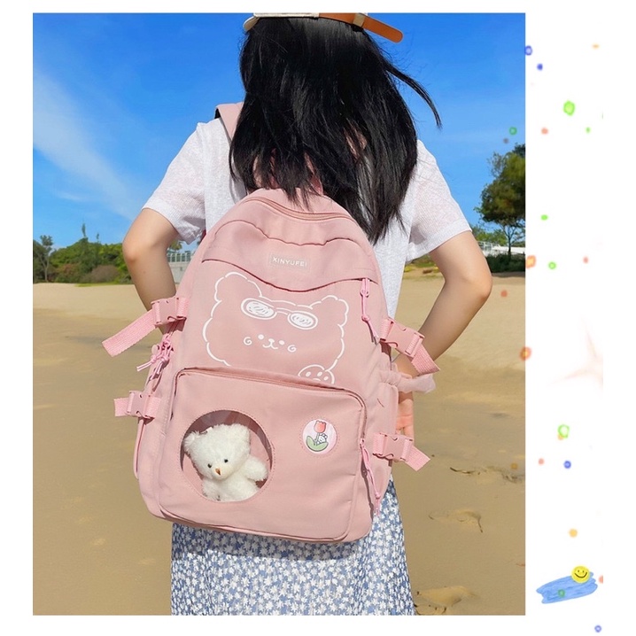 BALO HỘP PHỐI MICA TRÒN- GẤU ĐEO KÍNH