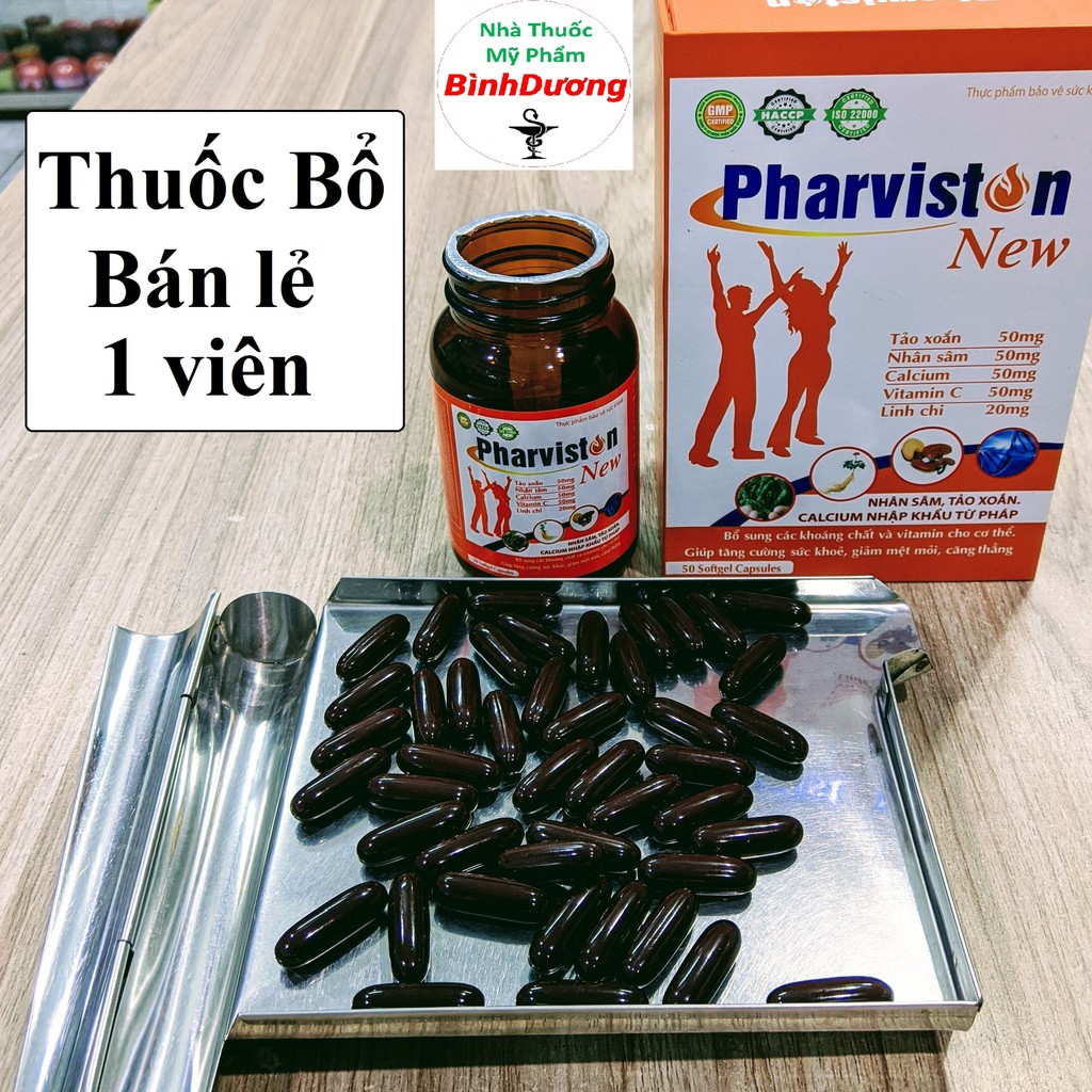 [Lẻ 1 viên] PharViston - Viên uống Tăng Sức Khỏe, Bồi Bổ Cơ Thể - Chiết xuất Nhân Sâm, Linh Chi  [CHÍNH HÃNG] - FreeShip