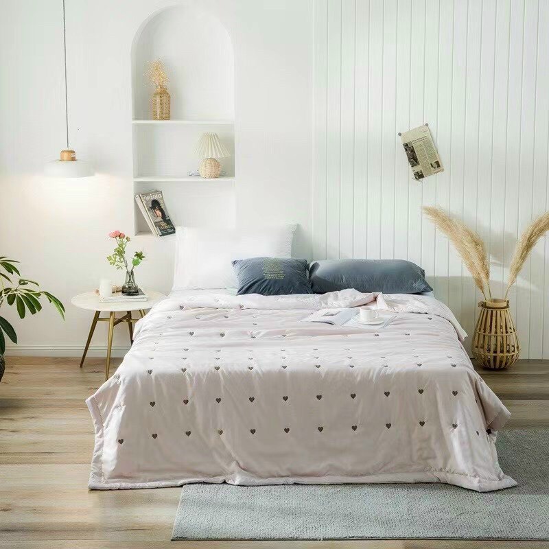 Chăn hè lụa tim trần bông cao cấp 2mx2.3m,mát lạnh hàng dày