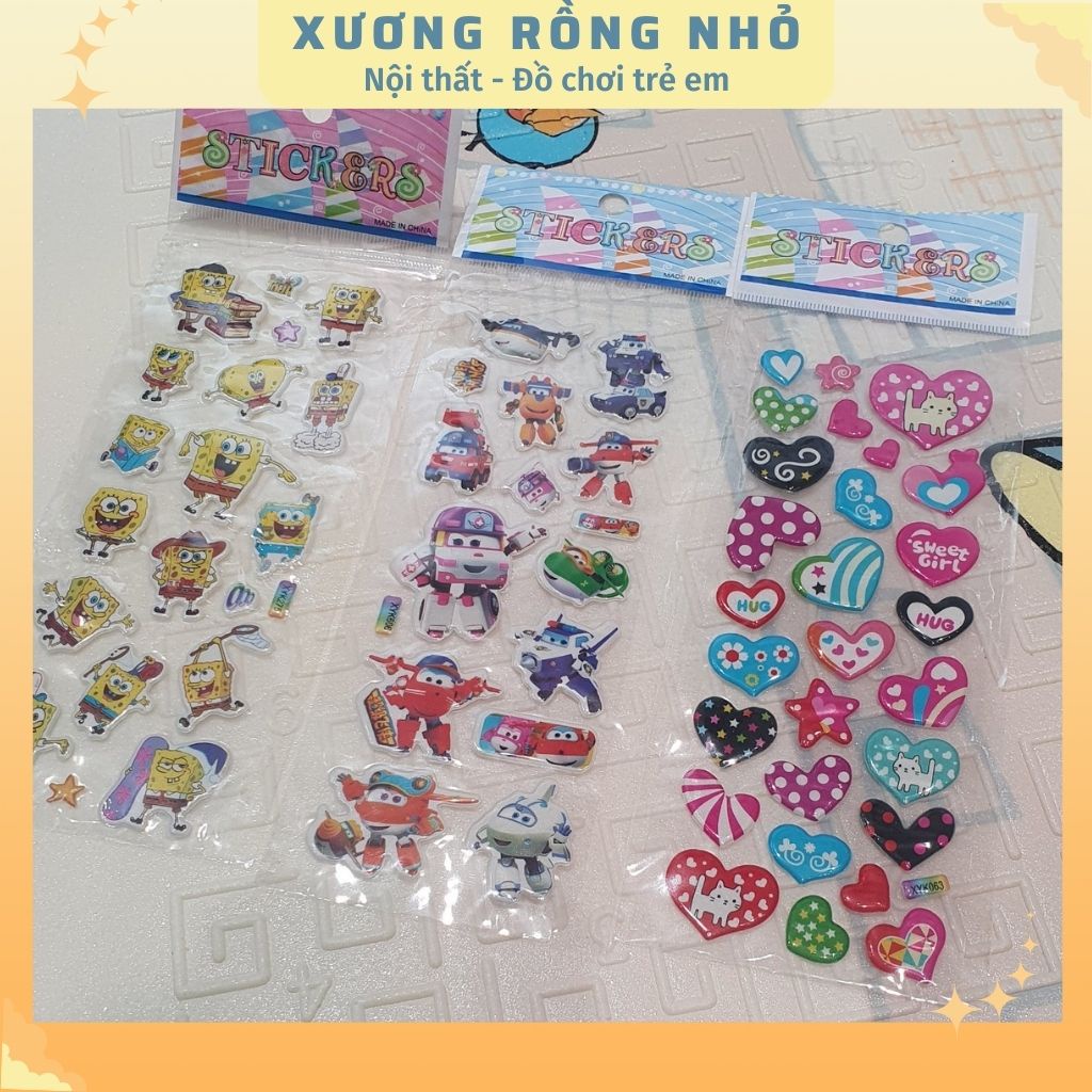 Sticker dán sổ, set sticker 9x12 cm hoạt hình trang trí nhiều chủ để xinh xắn cho bé yêu