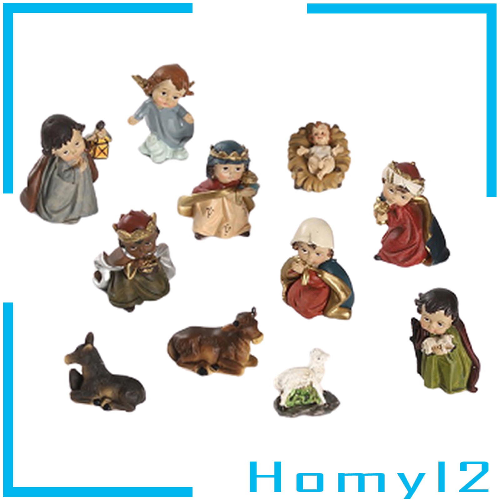 Nativity Scenes Set Christmas Crib Manger Miniatures Ornaments Catholic Gift