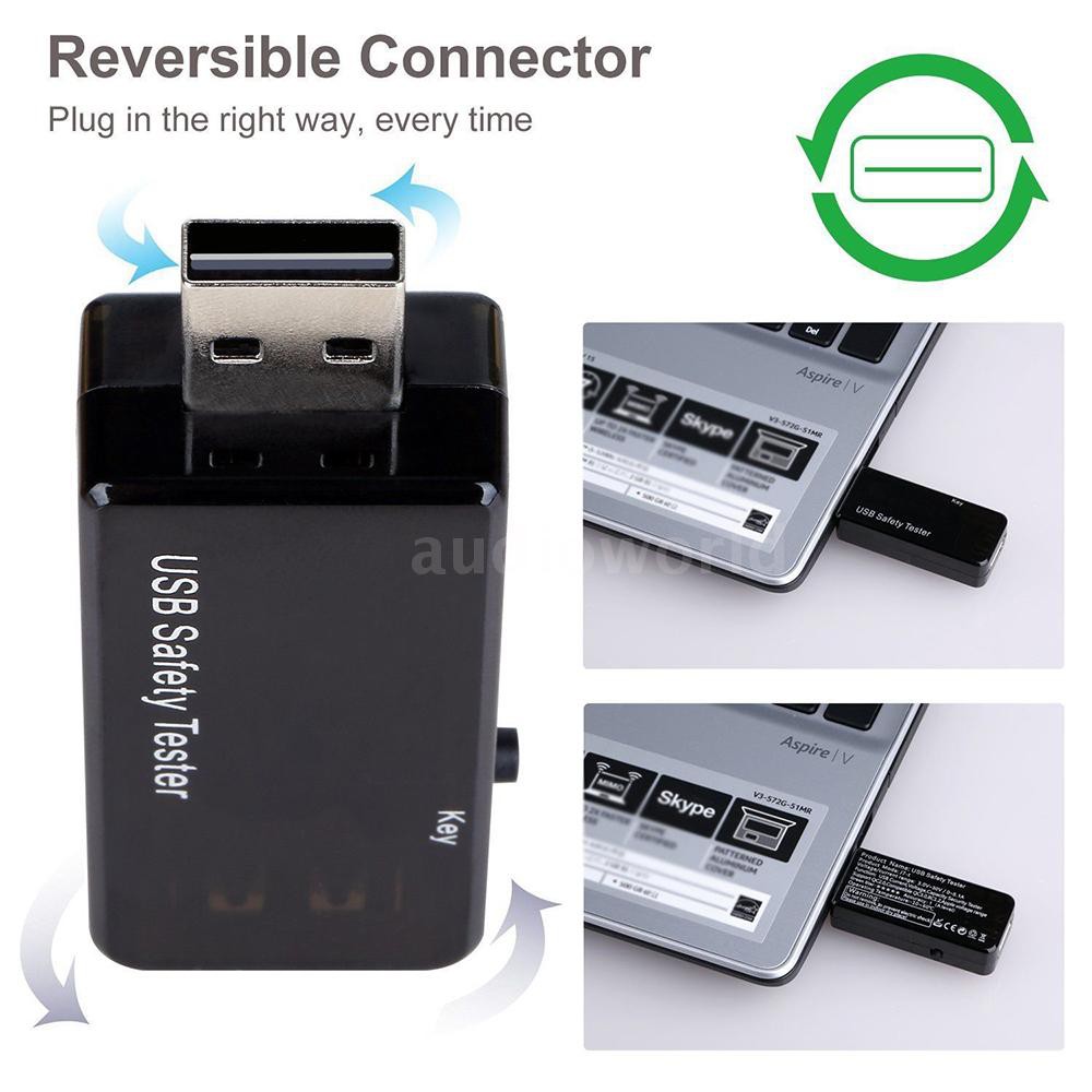 Thiết bị kiểm tra dòng điện/ điện áp/ tốc độ sạc USB kỹ thuật số DC 5.1A 30V