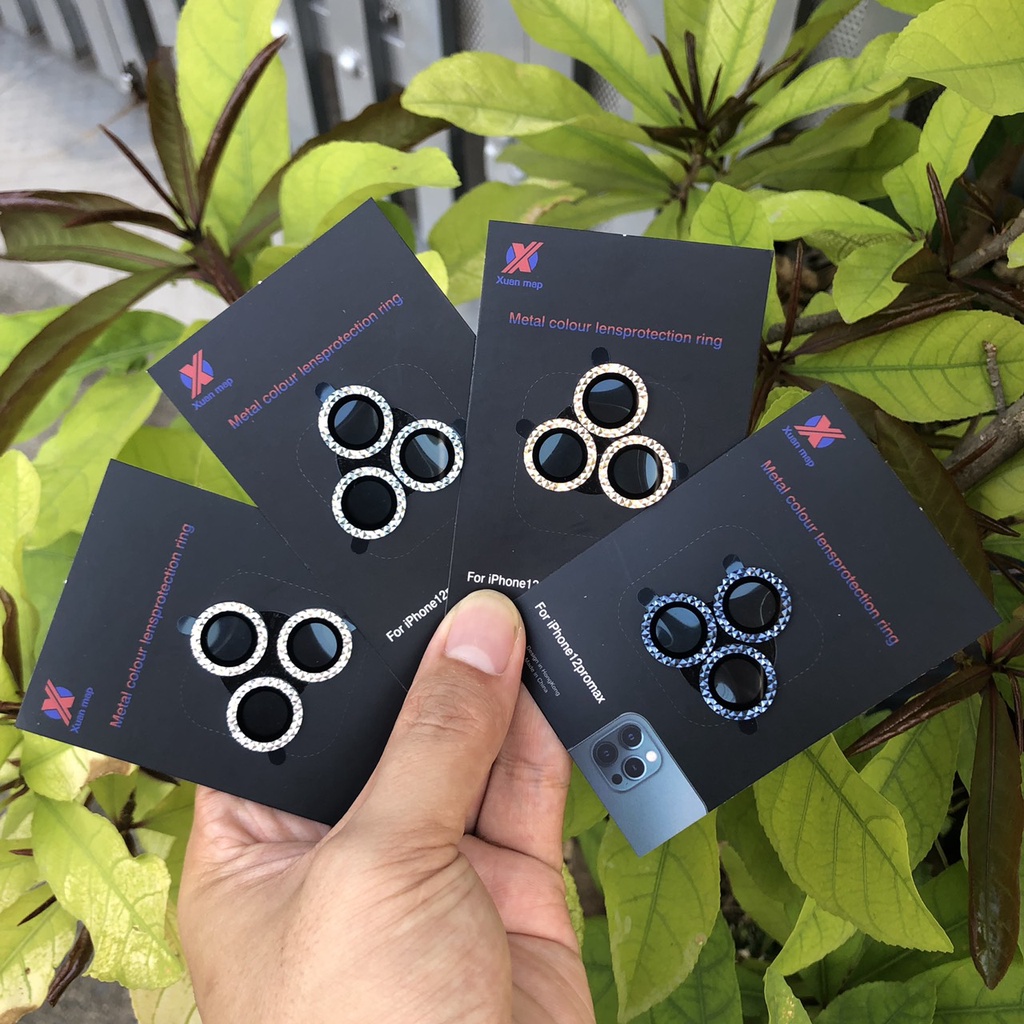 Vòng Bảo Vệ Camera Cho iPhone 12Pro - 12Pro Max - Chống Bụi, Hạn Chế Vân Tay & Mờ Camera - Bảo Vệ Toàn Diện - Kim Cương