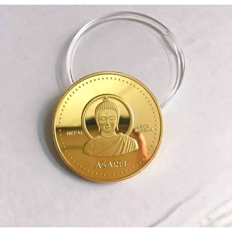 Đồng Xu Đức Phật Thích Ca Nepal May Mắn. (SỈ LẺ GIÁ TỐT NHẤT).Tặng kèm túi gấm đỏ long phụng