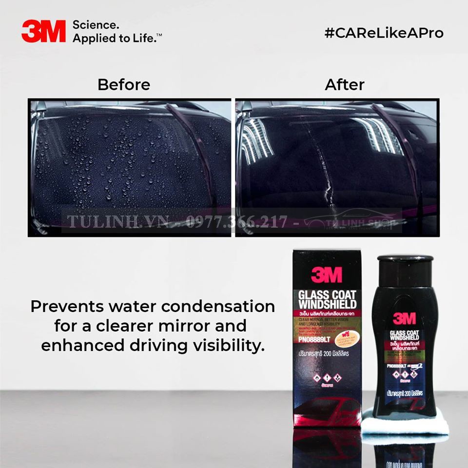 Chai chống bám nước trên kính xe 3M Glass Coat Windshield 08889 LT 200ml