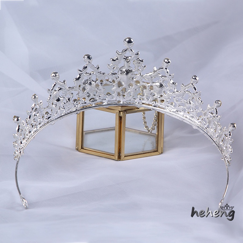 Cài Tóc Hình Vương Miện Đính Đá Lấp Lánh Cho Cô Dâu