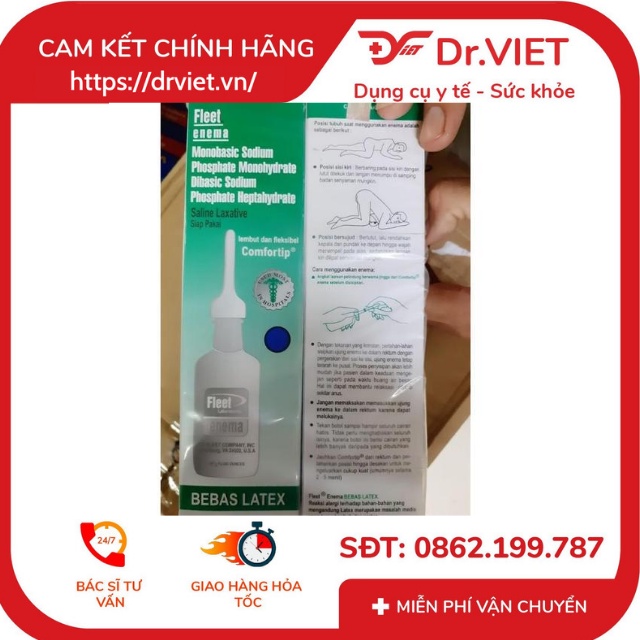Dung dịch bơm Fleet Enema chai 133ml - Dung dịch hạn chế bệnh táo bón không thường xuyên, làm sạch ruột