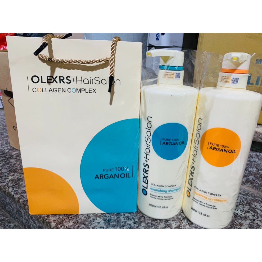 Dầu gội xả phục hồi tóc hư tổn Argan Oil 960mlx2