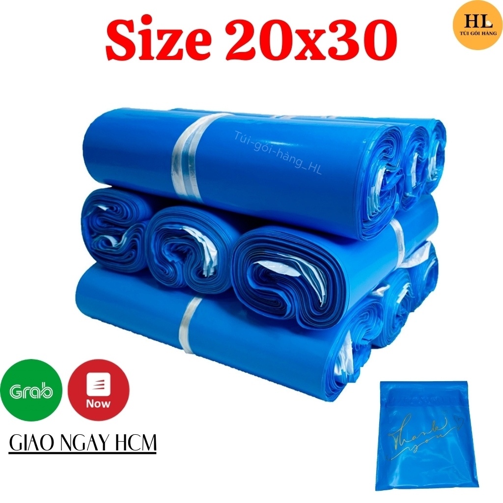 Túi Gói Hàng Xanh Coban In Chữ Thank You Size 20x30 Cao Cấp TUIGOIHANGHL