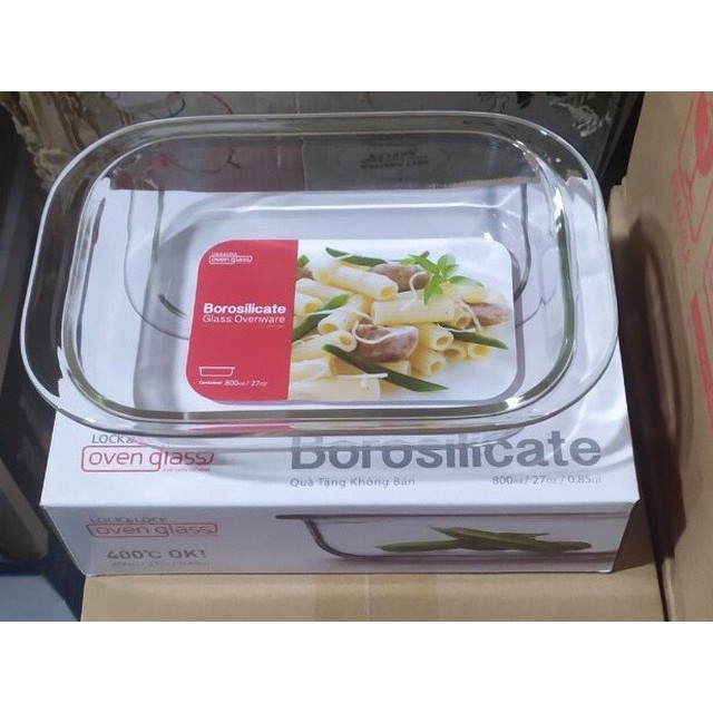 Khay thủy tinh Lock&amp;Lock Borosilicate Glass 800ml . 2L