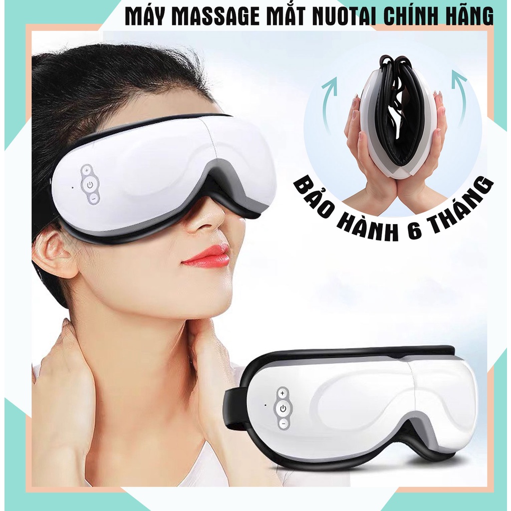 Máy massage mắt cao cấp NuoTai NT-19Y03S Bluetooth Công Nghệ Áp Suất Túi Khí Kèm Nhiệt, Ấn Huyệt, Mát Xa Mắt