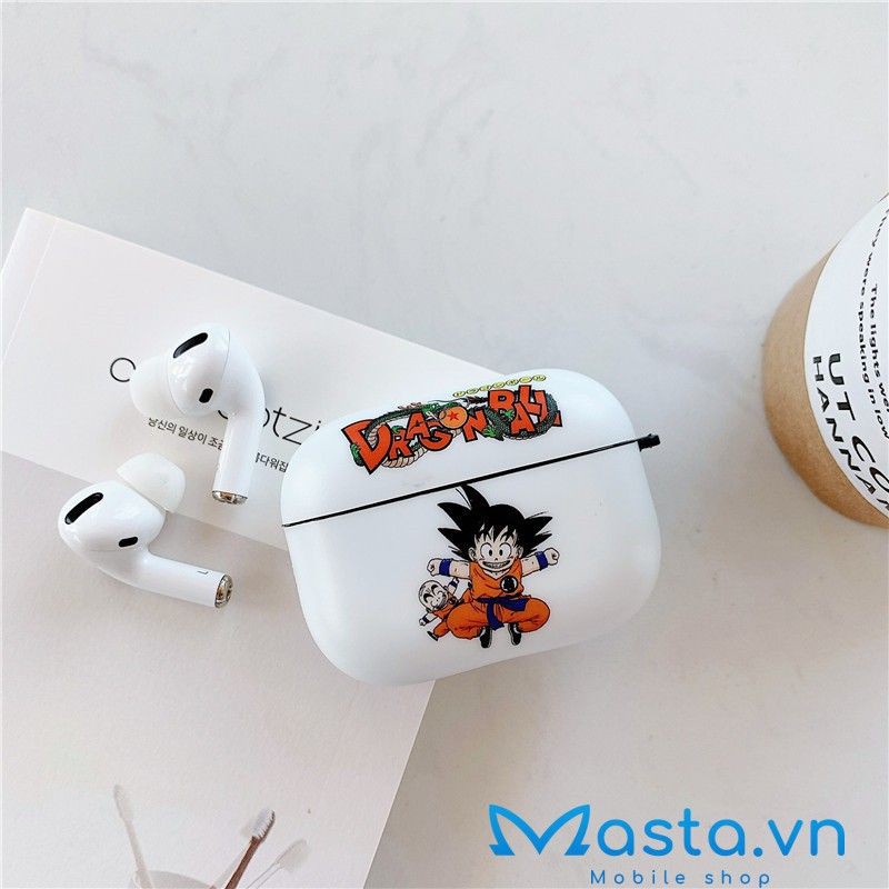 Bao Vỏ Hộp đựng Airpods Pro – Case Dragon Ball và Sogoku nền trắng