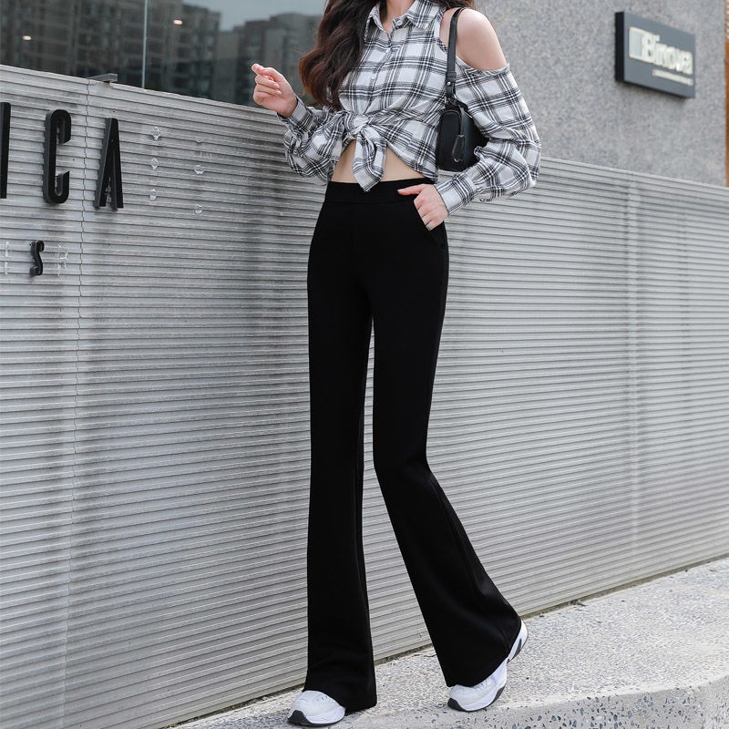 Quần Ống Loe Nữ CHIPY Màu Đen Lưng Cạp Cao Dáng Dài Công Sở Co Giãn 4 Chiều Chất Thun Cao Cấp Legging Ôm Siêu Tôn Dáng | BigBuy360 - bigbuy360.vn