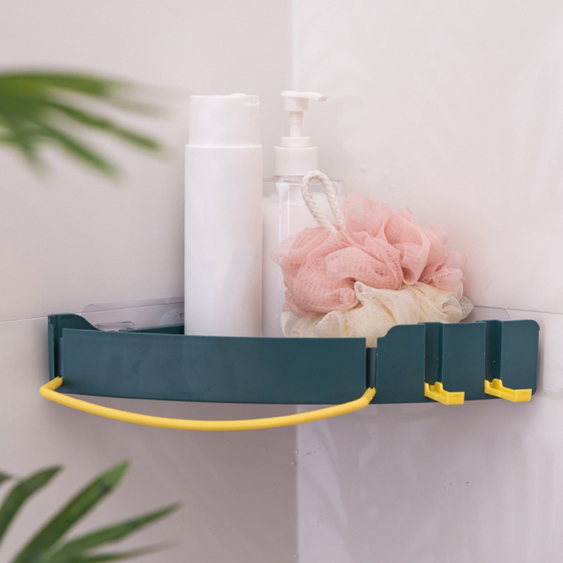 Giá Đỡ Dầu Gội Gắn Góc Tường Tiện Dụng Cho Phòng Tắm / Nhà Bếp