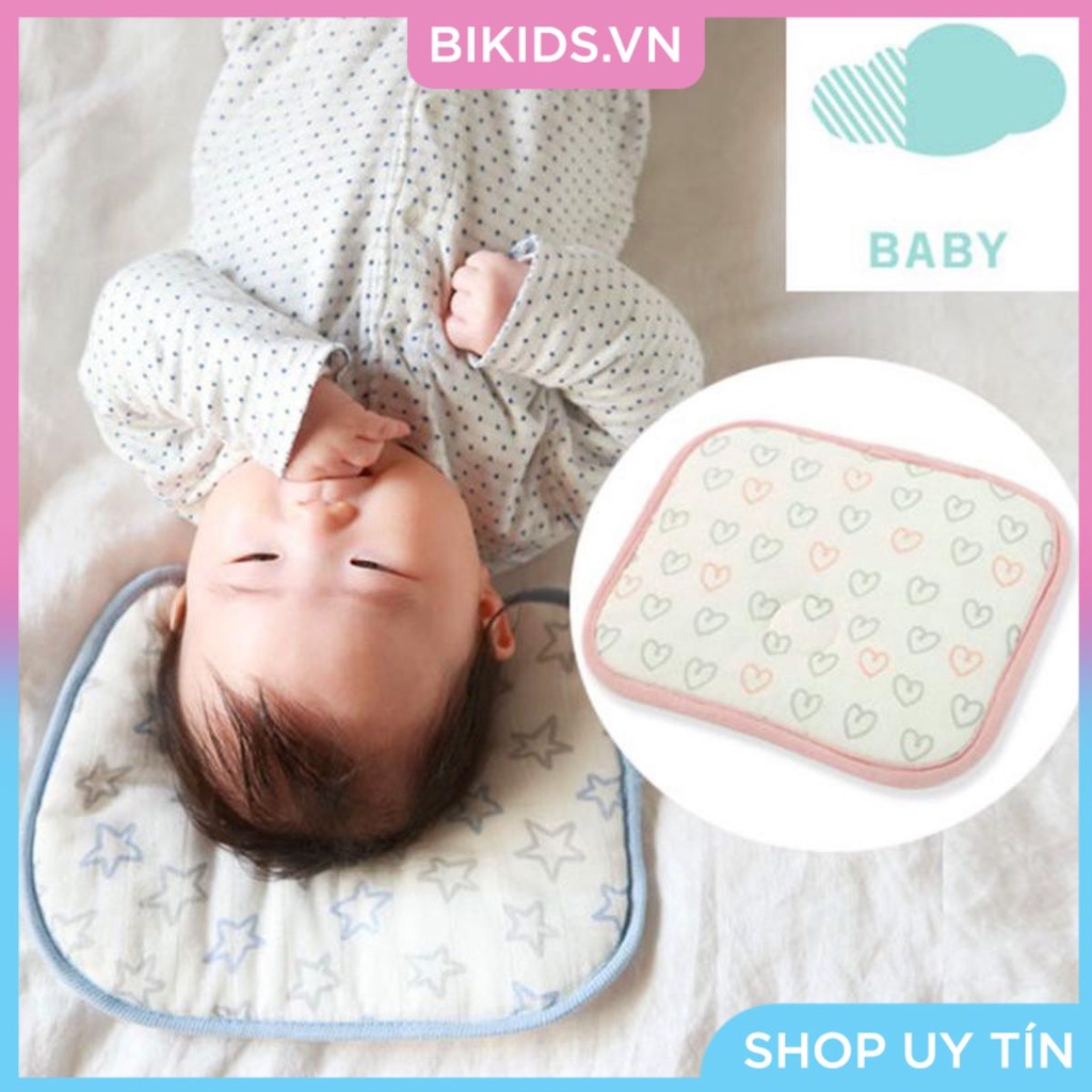 Gối xô sơ sinh xuất Nhật Baby loại đẹp 22*25cm