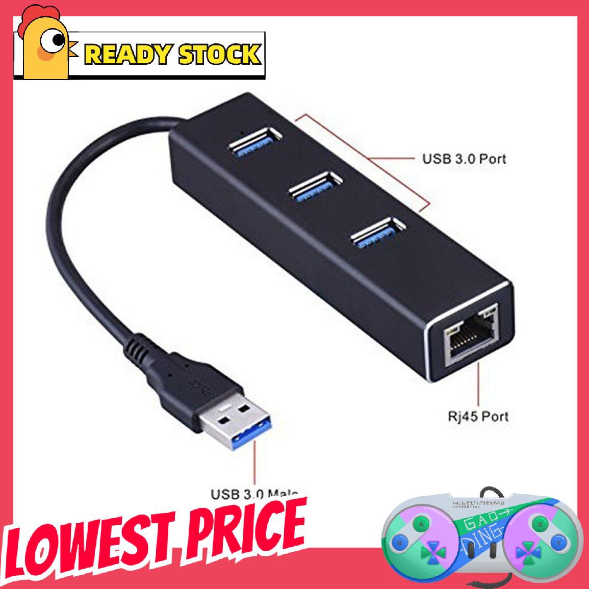 Bộ Chia Cổng Mạng Lan Usb 3.0hub + Hỗ Trợ 10 / 100 Và 1000 Mbps