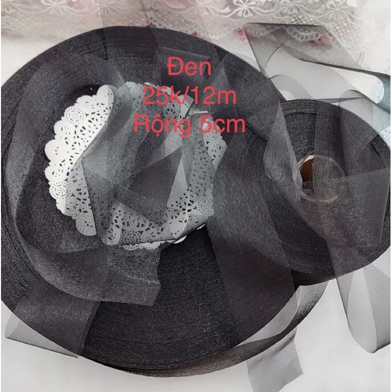 12m ruy băng voan không viền bản rộng