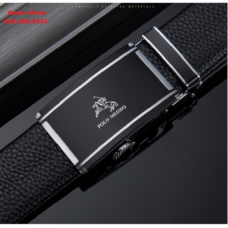 Thắt Lưng Nam Dây Nịt Nam Da Bò Thật Cao Cấp Full Hộp POLO MEISDO Sang Trọng PL26
