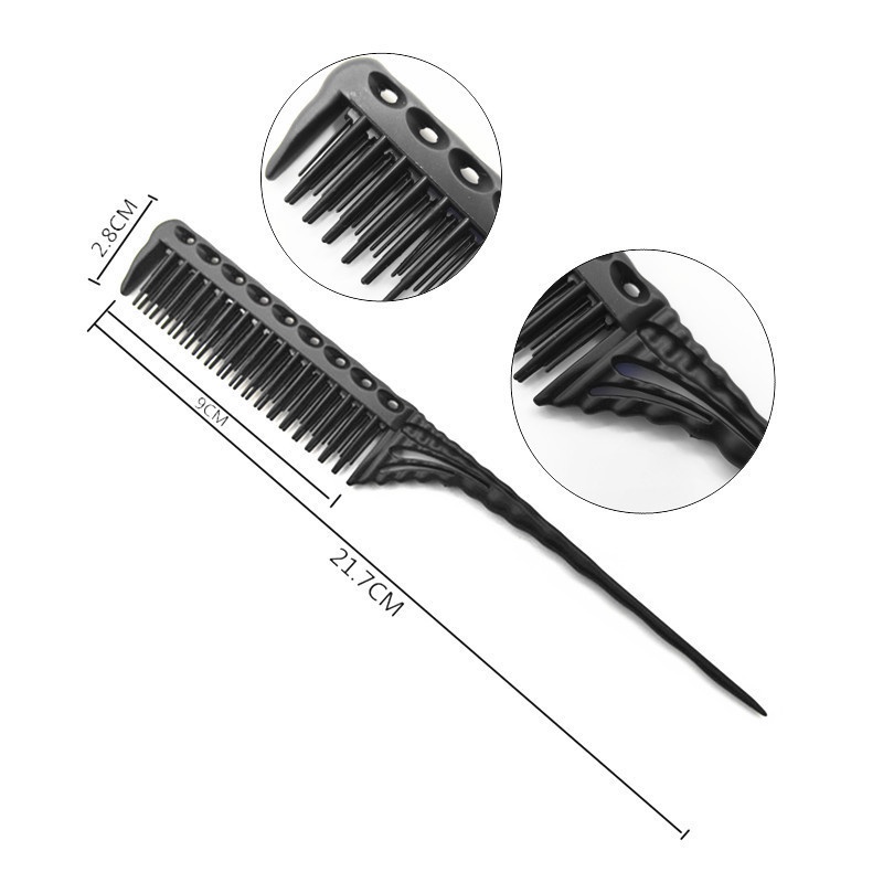 1 Lược Chải Tóc 3 Hàng Răng Nhỏ Gọn Chống Tĩnh Điện Dùng Trong Salon Làm Tóc