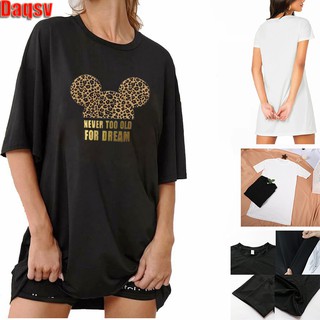 Đầm thun mini cổ tròn tay ngắn in hình đầu chuột Mickey họa tiết da beo 2 màu tùy chọn