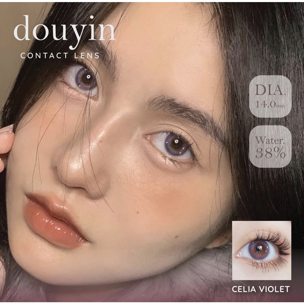LENS KÍNH ÁP TRÒNG NỘI ĐỊA TRUNG MÀU TÍM MIX ÁNH SAO CELIA VIOLET DOUYIN.CONTACTLENS X LENSMBD.