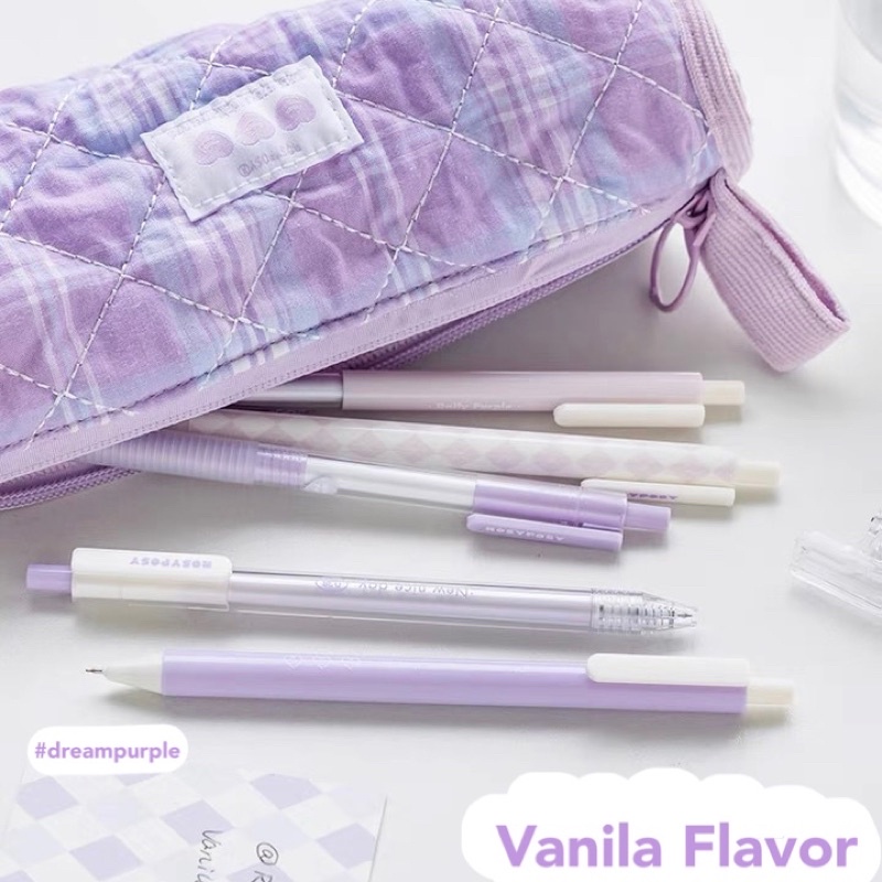 Bút Bi Rosy Posy Mực Đen Màu Pastel Hoạ Tiết Checkerboard 2022