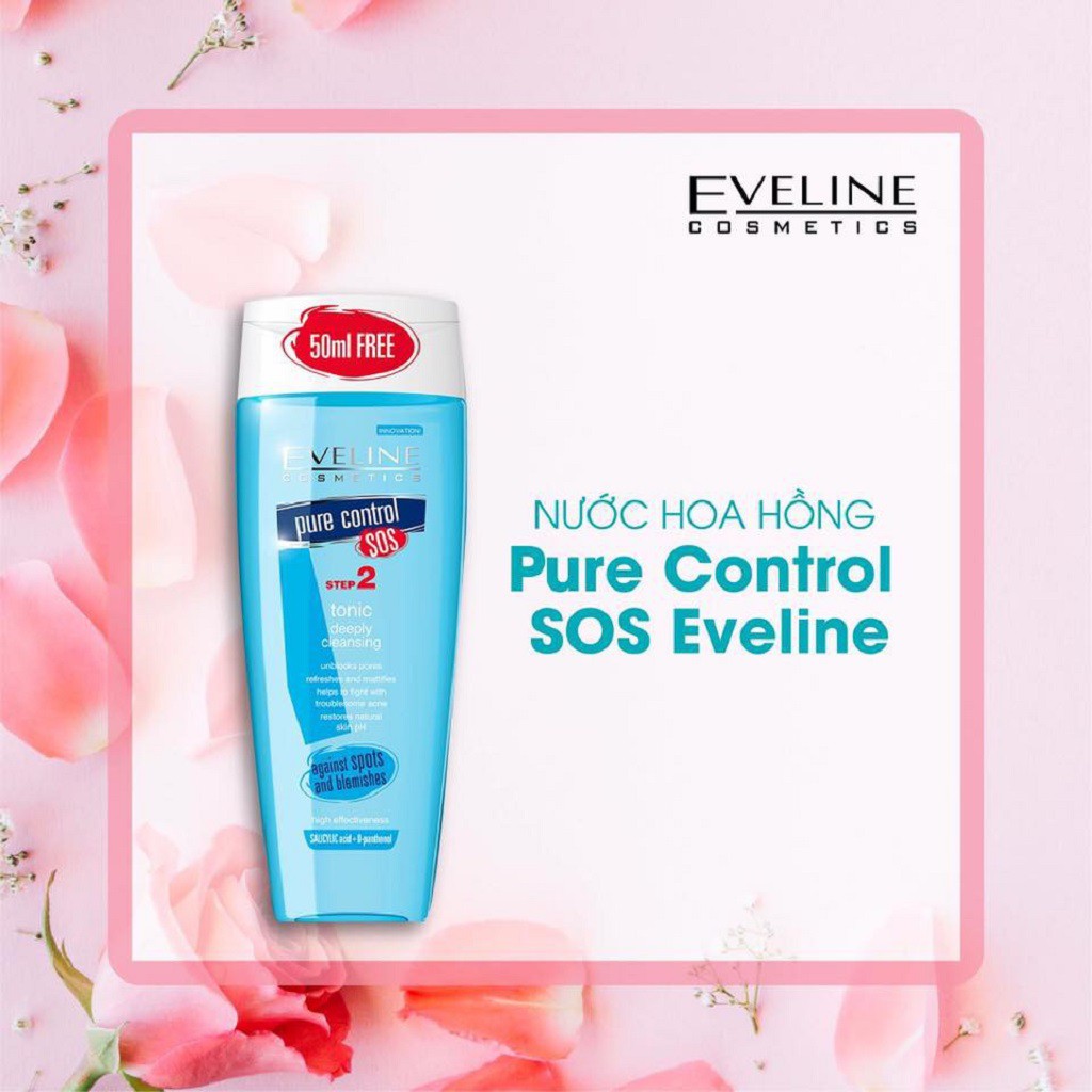 Nước Hoa Hồng Sạch Sâu Eveline Pure Control SOS 200ml