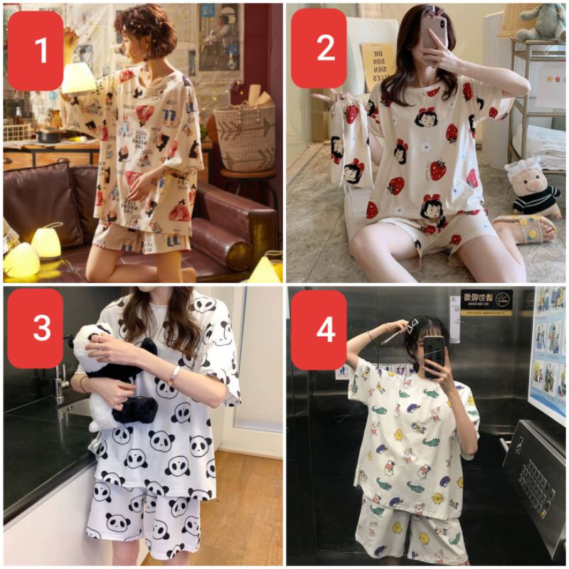 Đồ mặc nhà❤Freeship❤Đồ bộ ngắn nhiều hình thù đáng yêu.Đồ mặc nhà vải mềm mịn. | BigBuy360 - bigbuy360.vn
