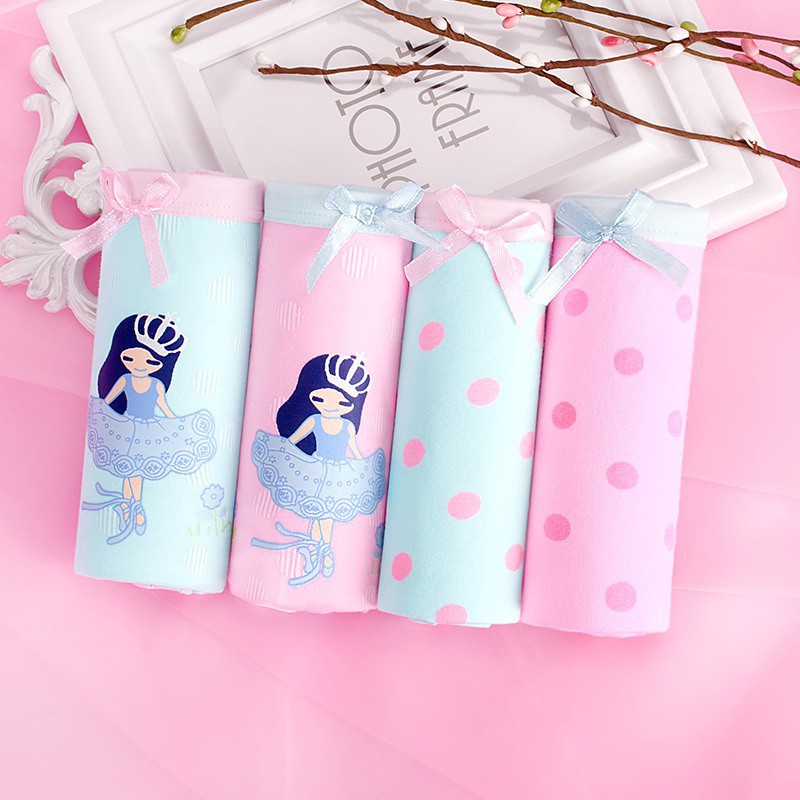 Set 2 quần lót chất vải cotton thoải mái cho bé gái