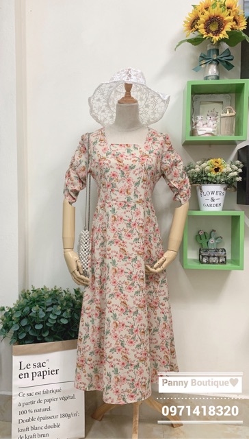 Đầm Váy voan cổ vuông vintage, style ulzzang Hàn Quốc 🌻 Panny Boutique 🌻