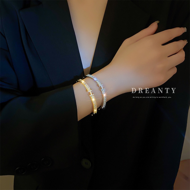 Vòng Tay Đính Đá Zircon Siêu Lấp Lánh Thời Trang Cao Cấp Dễ Phối Đồ Xiaohongshu