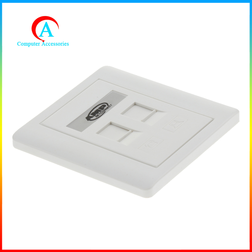 Ổ Cắm Gắn Tường 2 Cổng Rj45 / Rj11 | BigBuy360 - bigbuy360.vn